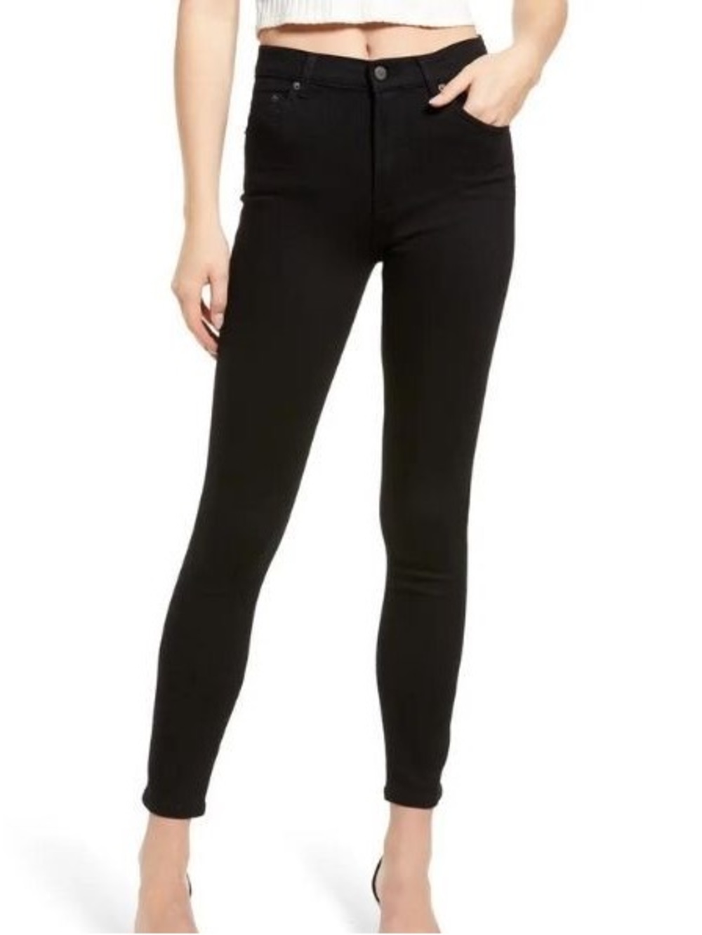 Sneak Peek Shiny Coated Skinny Black Jeans Size 5